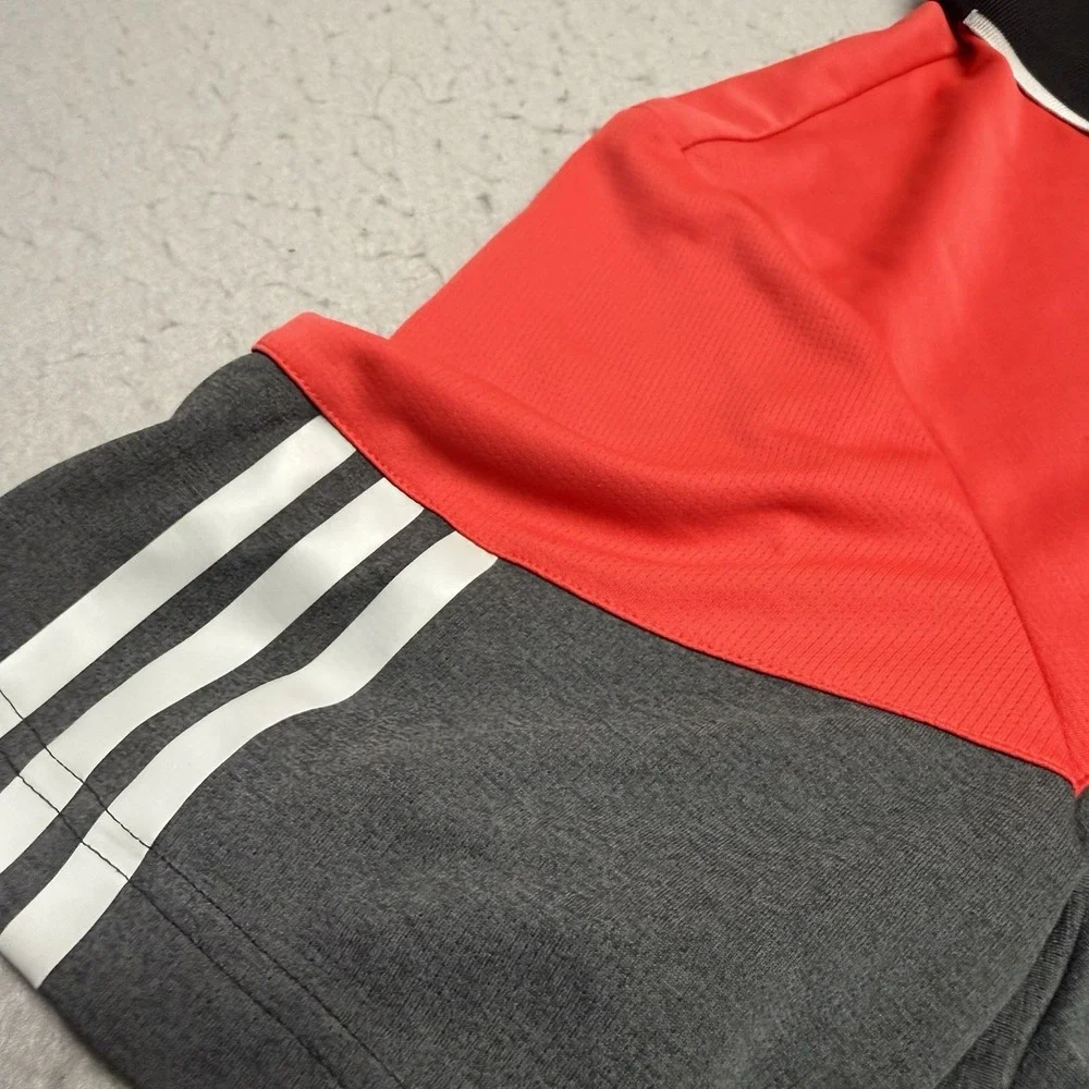 Adidas Polo Mens M Red Gray Short Sleeve Golf Shirt Trump National Doral - Picture 3 of 8